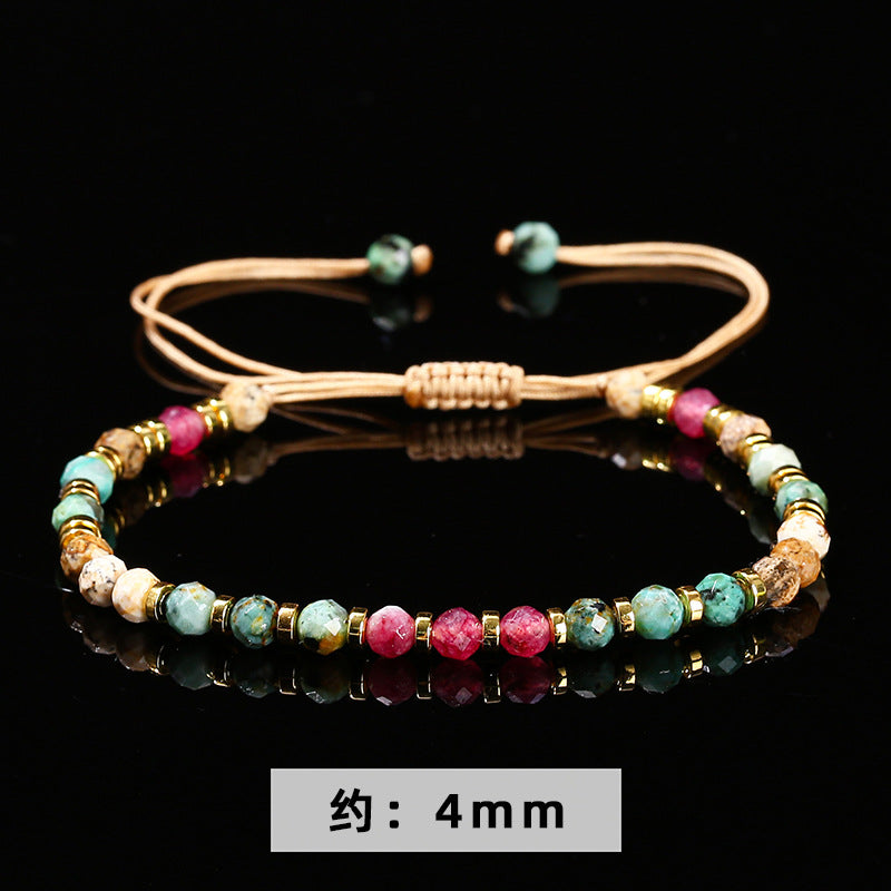 Turquoise with chalcedony woven bracelet