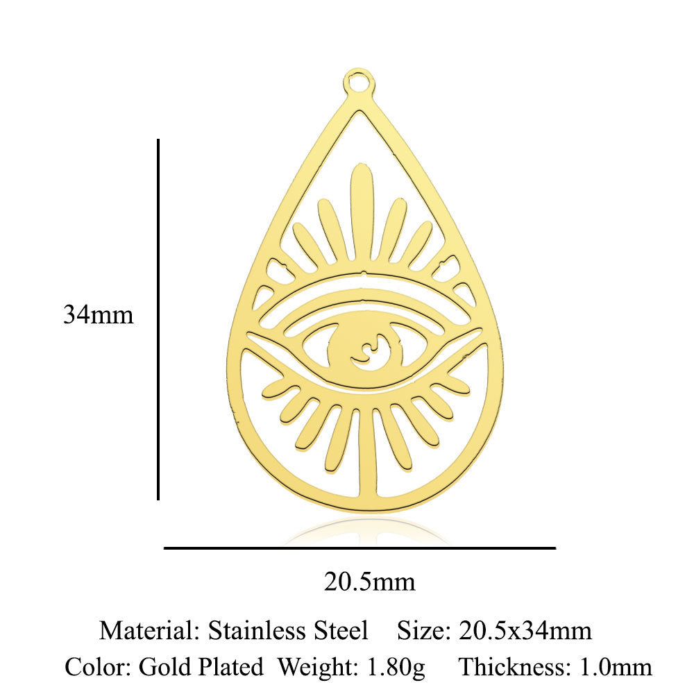 5 pcs/bag Ocean Wave Fish Scale Titanium Steel Pendant