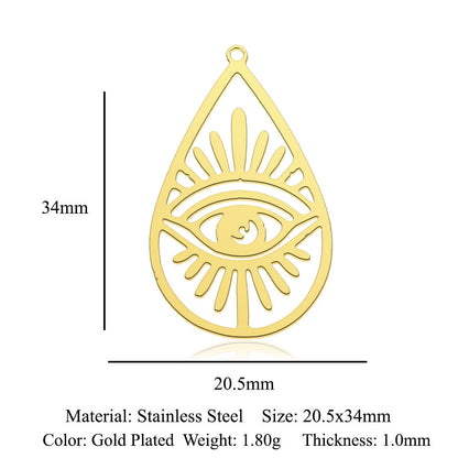 5 pcs/bag Ocean Wave Fish Scale Titanium Steel Pendant