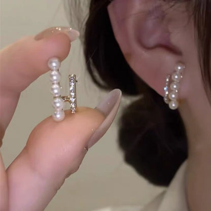Pendientes de perlas francesas con aguja de plata S925 