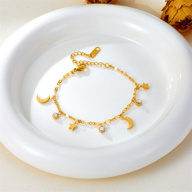 Gourd love titanium steel anklet lady