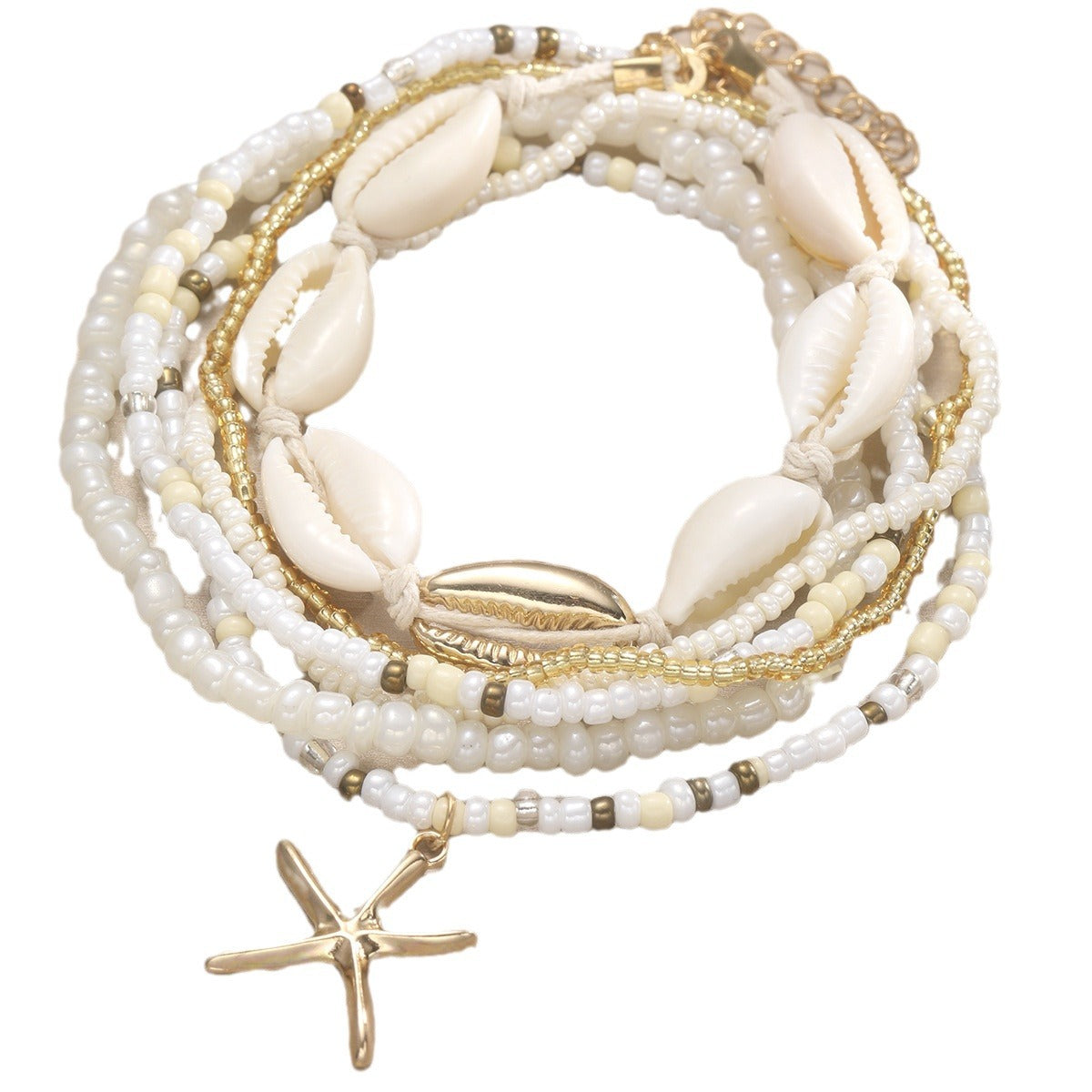 Bohemian Shell & Starfish Layered Anklet