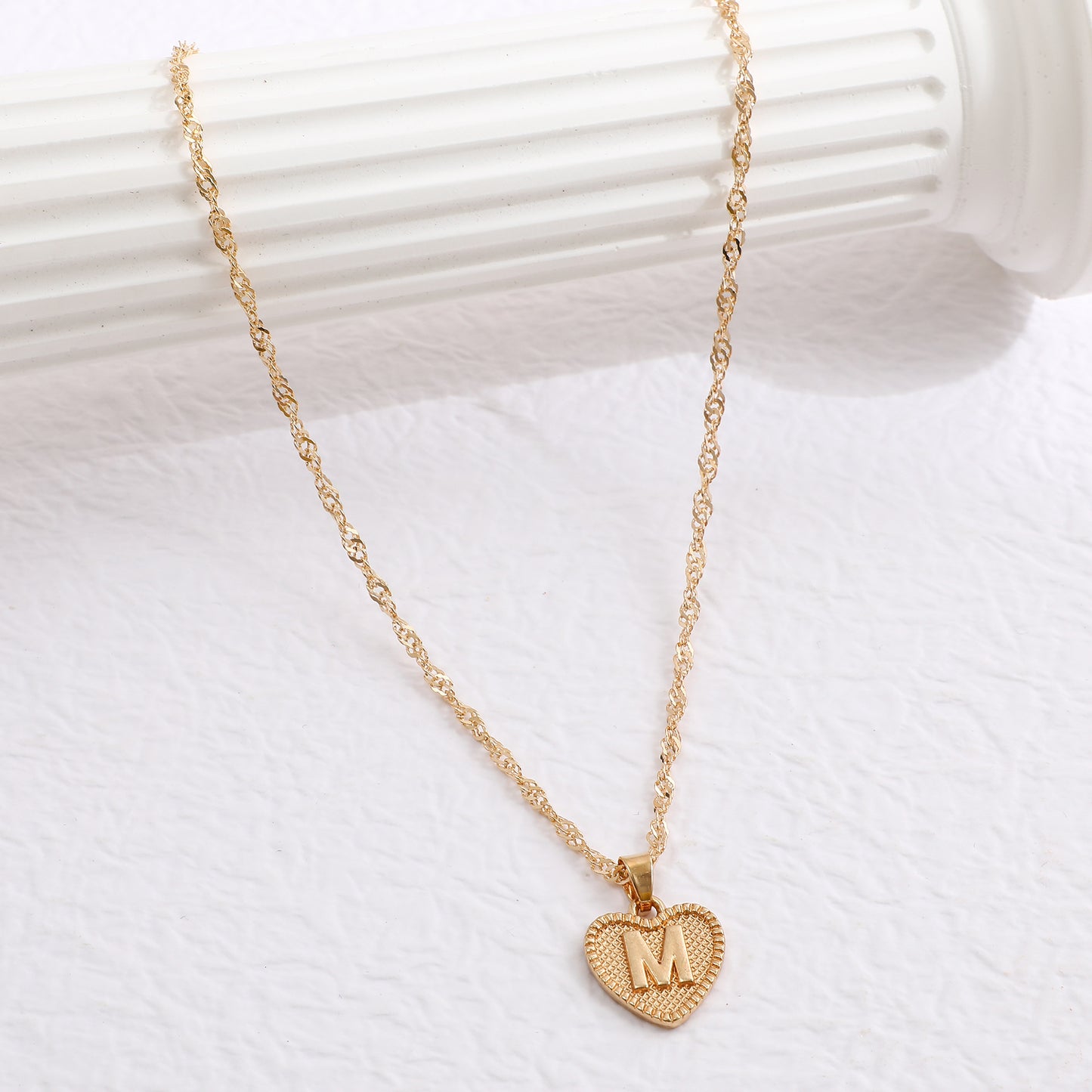 Love Heart Letter Necklace