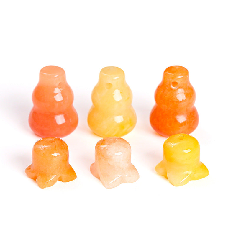 Golden silk jade carving jade gourd wind Linghua loose beads