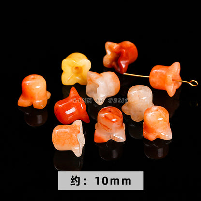 Golden silk jade carving jade gourd wind Linghua loose beads