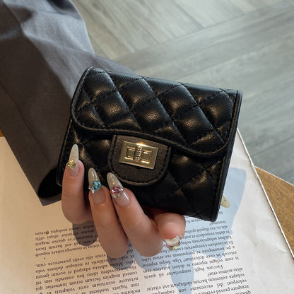 Simple sheepskin card bag women's leather line card clip