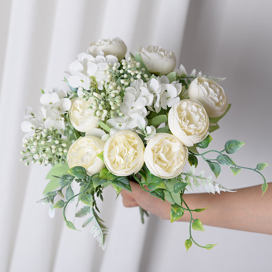 Dreamy peony artificial flower wedding bouquet