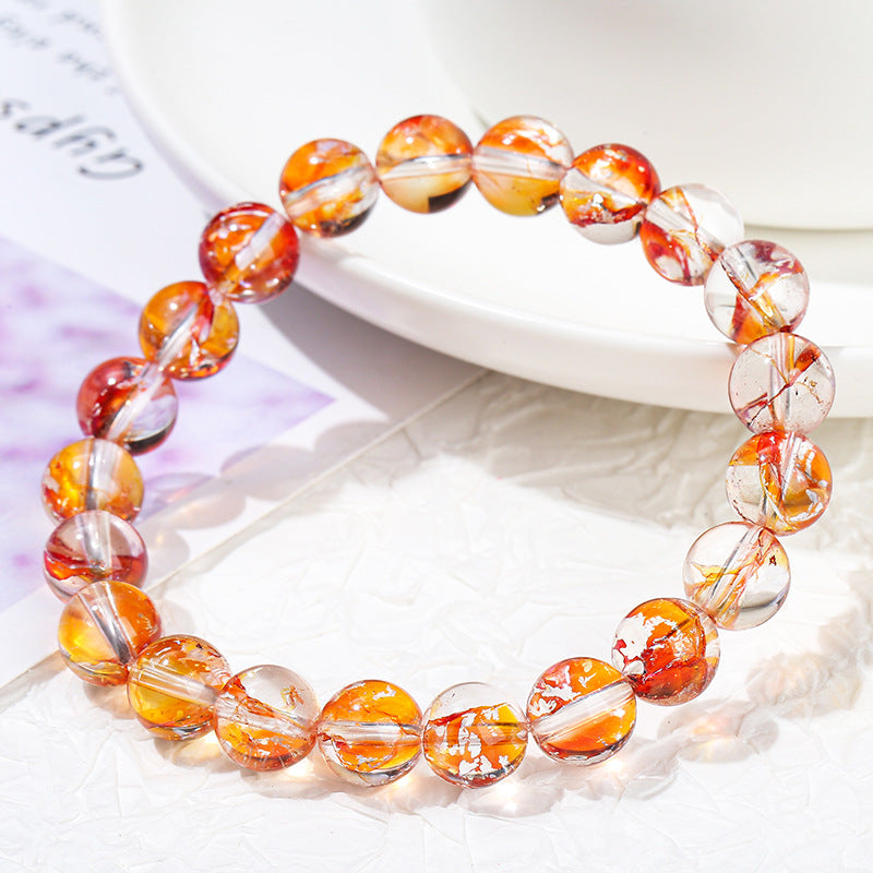 Optimized Orange Natural Asai Crystal Bracelet