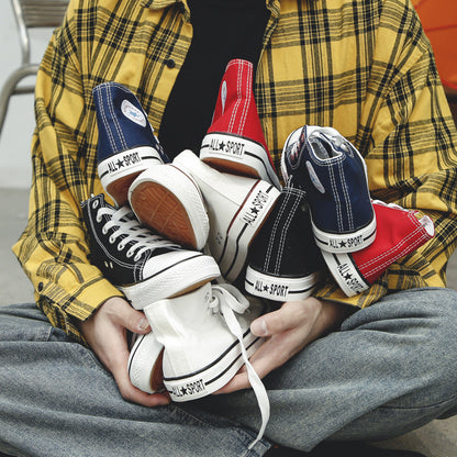 1 Zapatos de lona clásicos para hombre, estilo coreano, informal unisex 