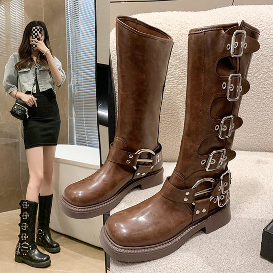 Vintage women's boots with thick heels