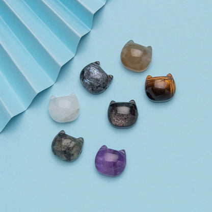 Amethyst Silver Cat Head Crystal Handmade DIY Accessories