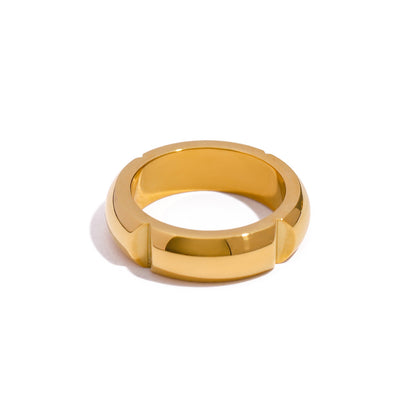 18k gold stainless steel simple ring