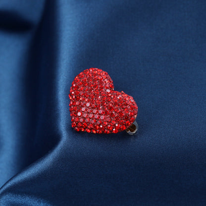 Red Love Rhinestone Brooch