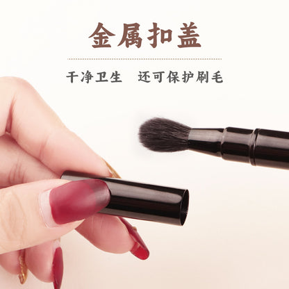 Brocha para mezclar sombras de ojos retráctil portátil de doble cabezal 