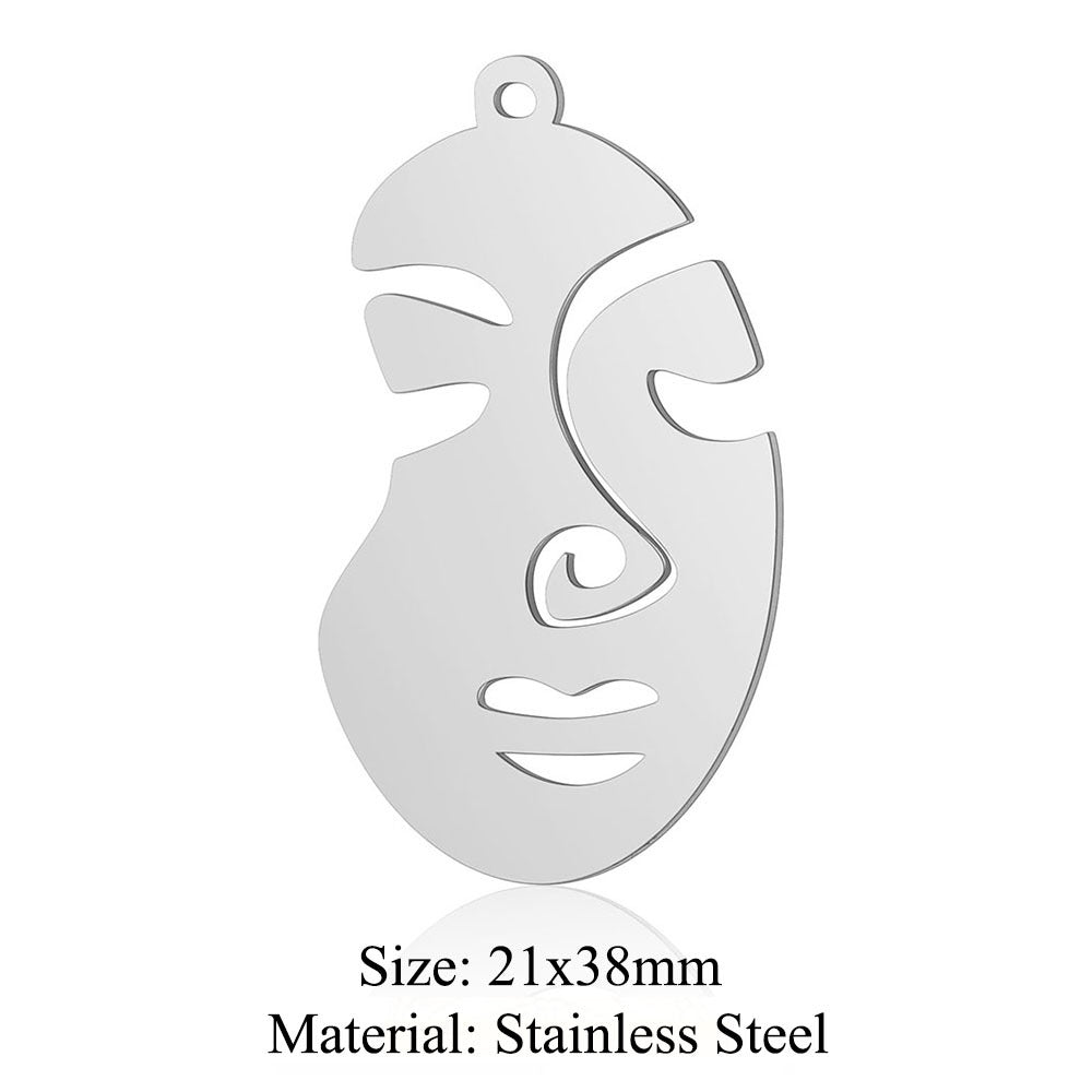 5 pcs/bag witch titanium steel pendant peach heart cross