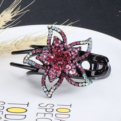 Elegant disc hair grab water drill flower headdress