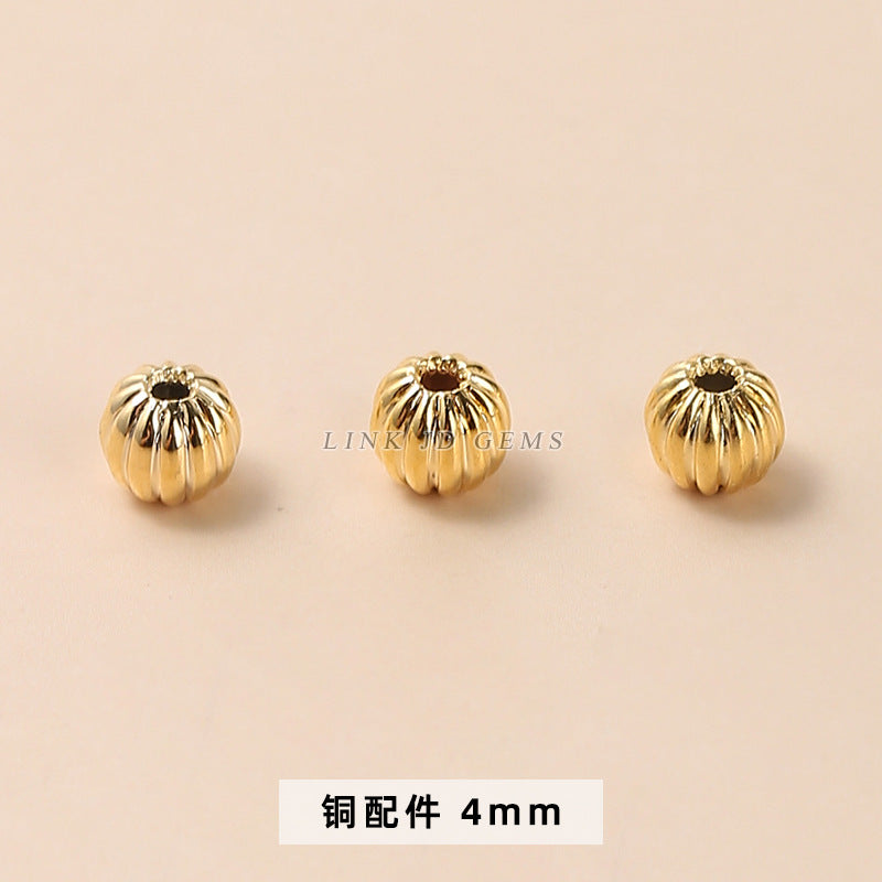 4mm18K gold-wrapped small copper beads pumpkin beads