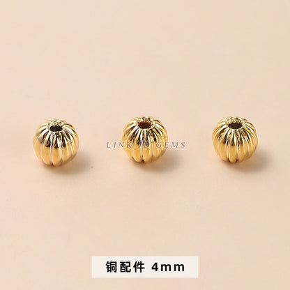 4mm18K gold-wrapped small copper beads pumpkin beads