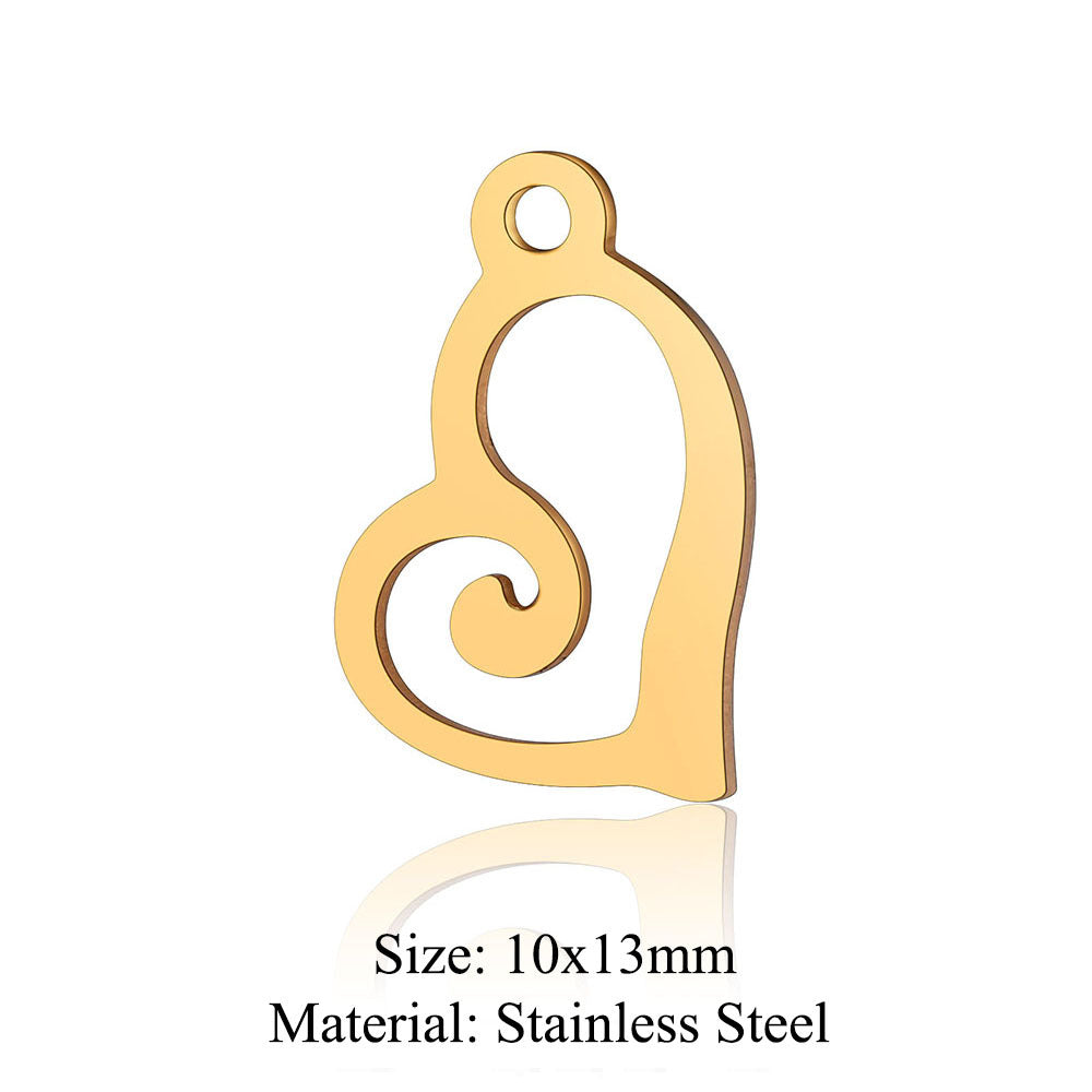 5 pcs/bag bead titanium steel love pendant