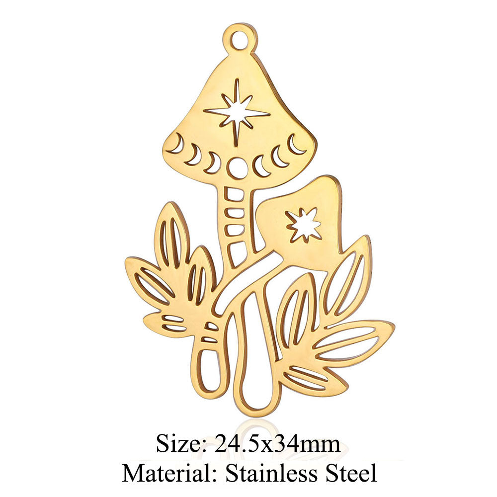 5 pcs/bag witch titanium steel pendant peach heart cross