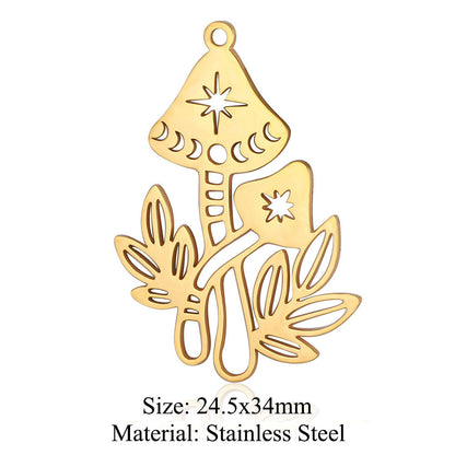 5 pcs/bag witch titanium steel pendant peach heart cross