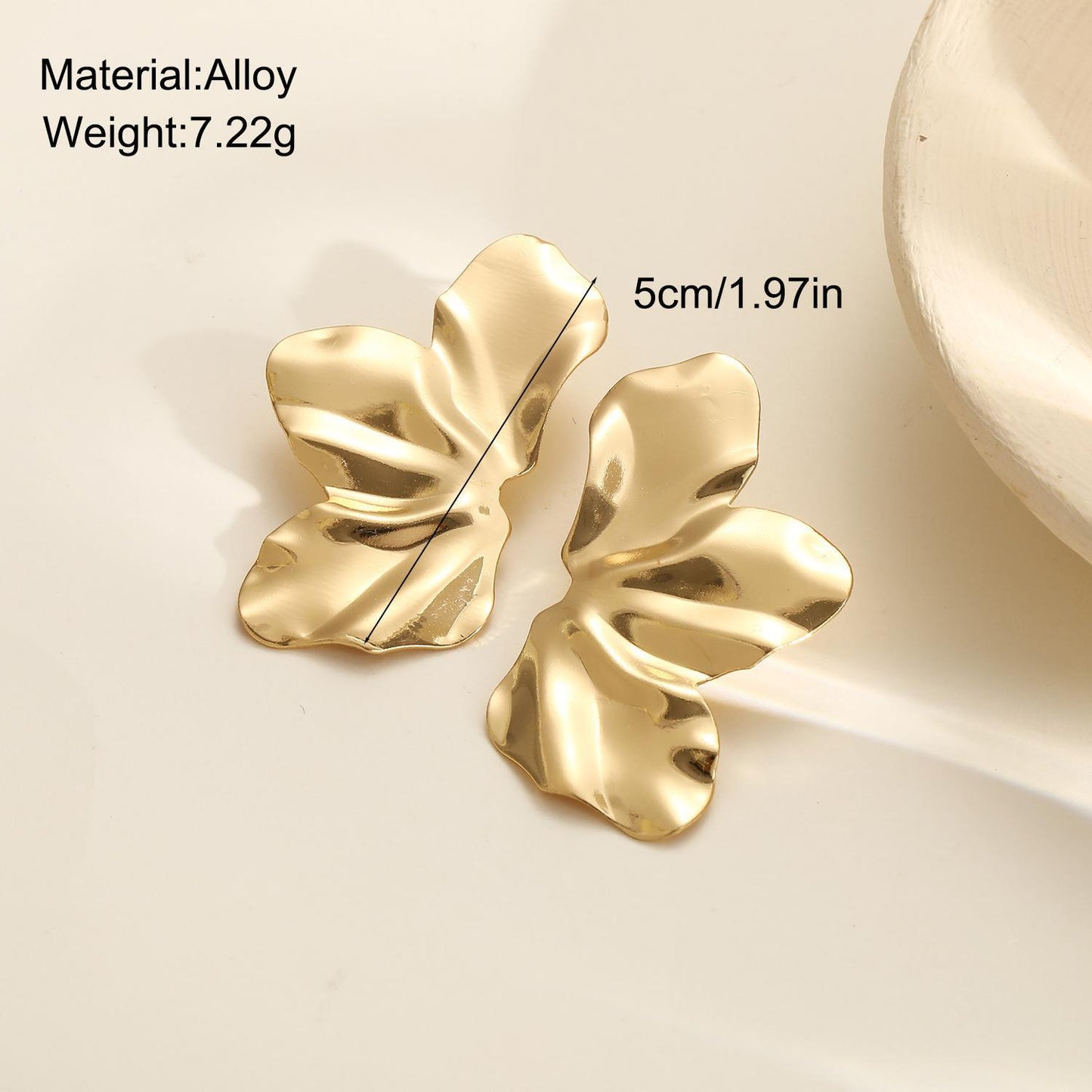 Golden Petal Stud Earrings