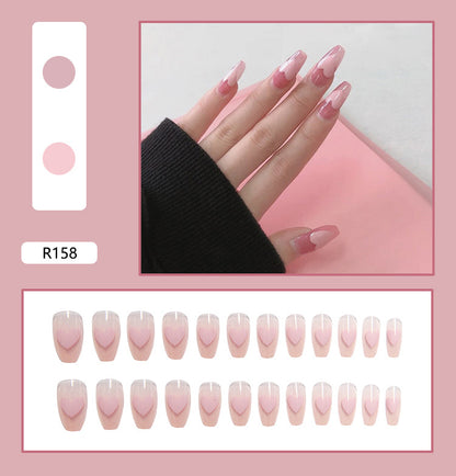 Pegatinas para decoración de uñas a presión, uñas postizas extraíbles 