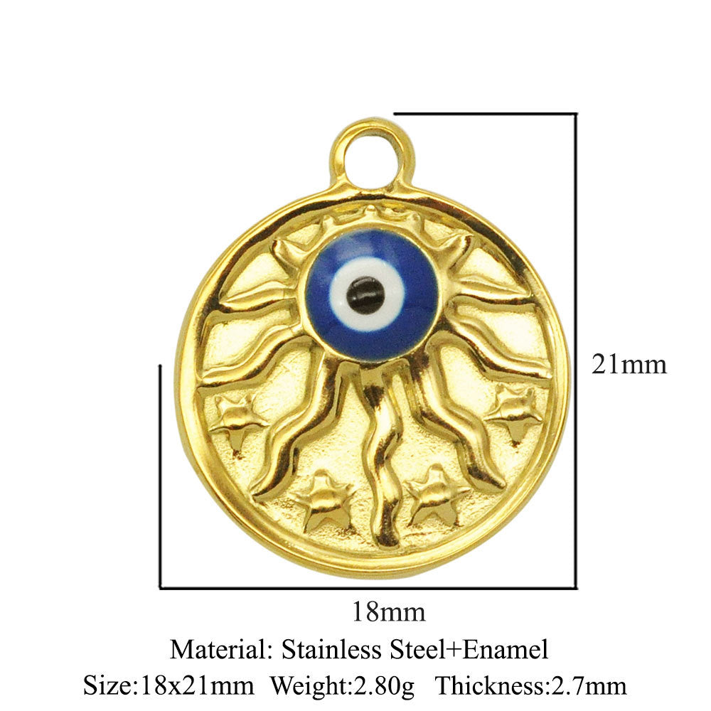 3 pcs/bag stainless steel round eye pendant