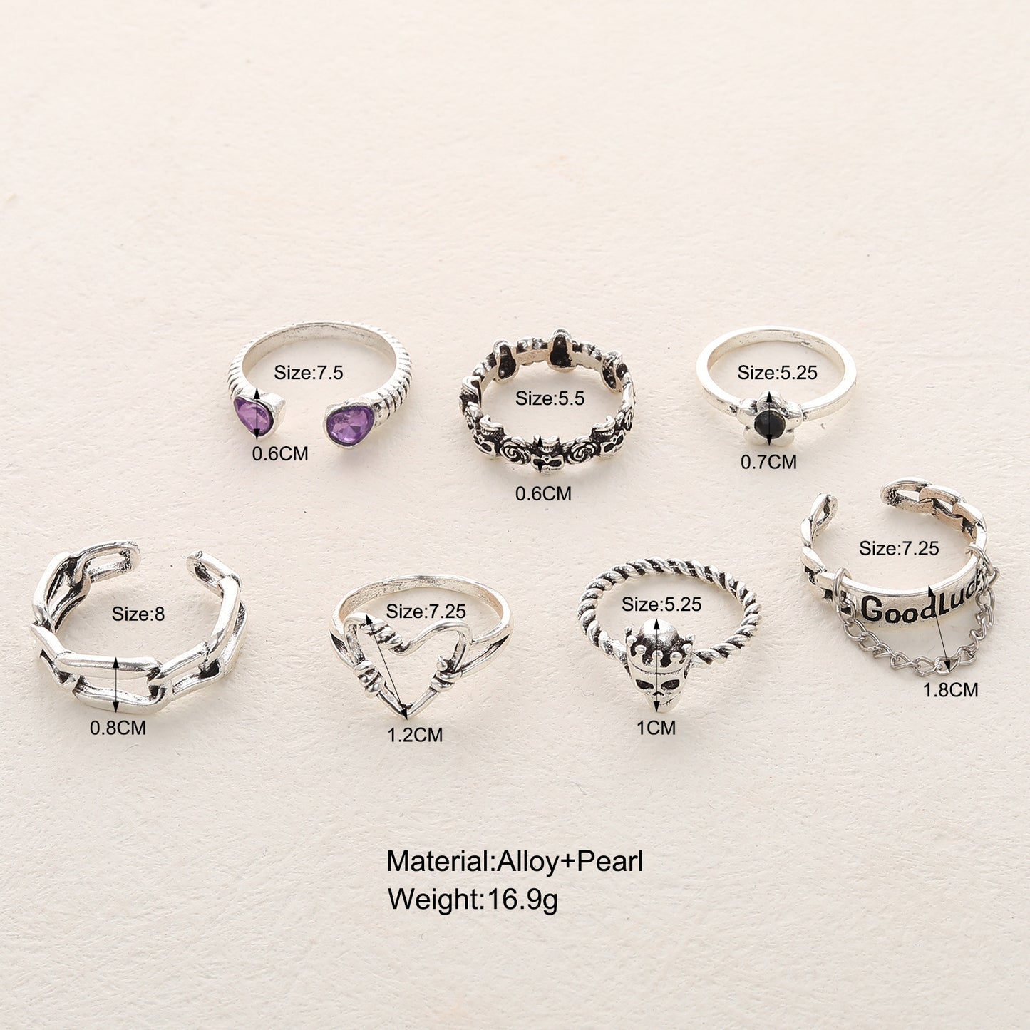 Butterfly Rose Knuckle Ring Set 10 Pieces