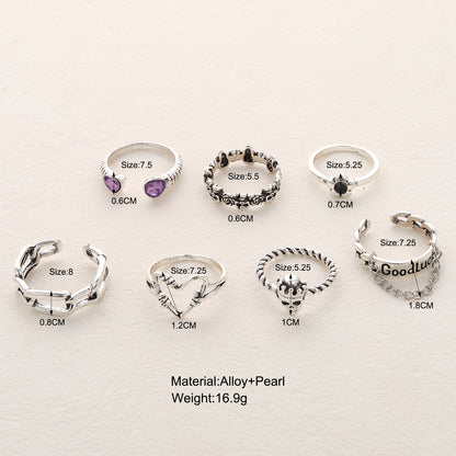 Butterfly Rose Knuckle Ring Set 10 Pieces