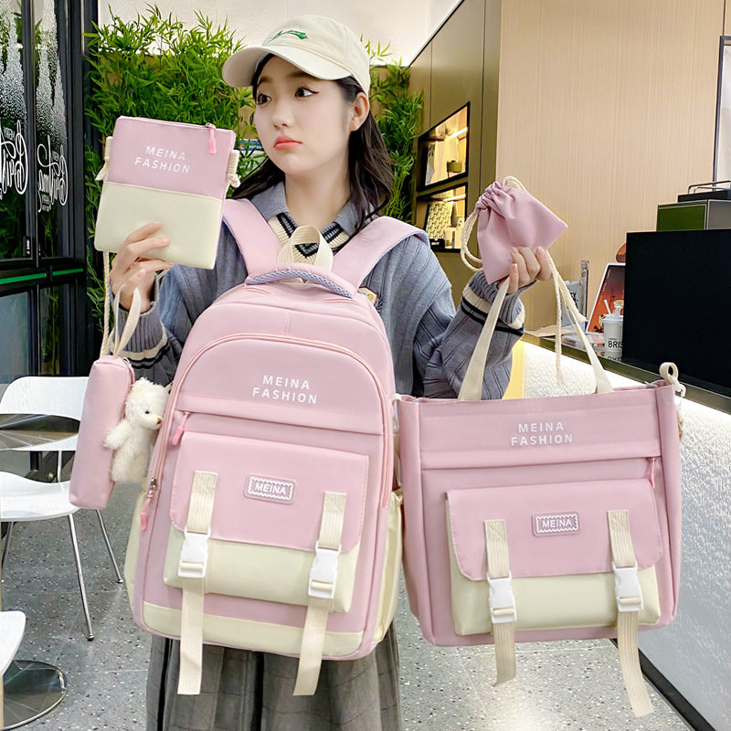 Backpack men and women Korean style casual simple schoolbag