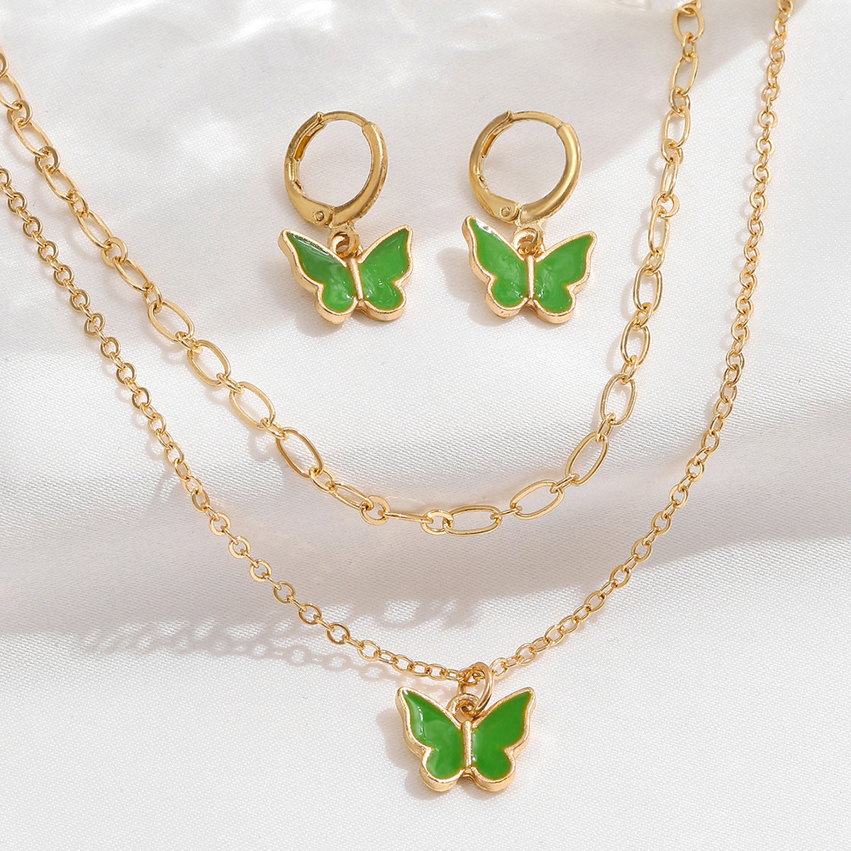 Butterfly Pendant Jewelry Set