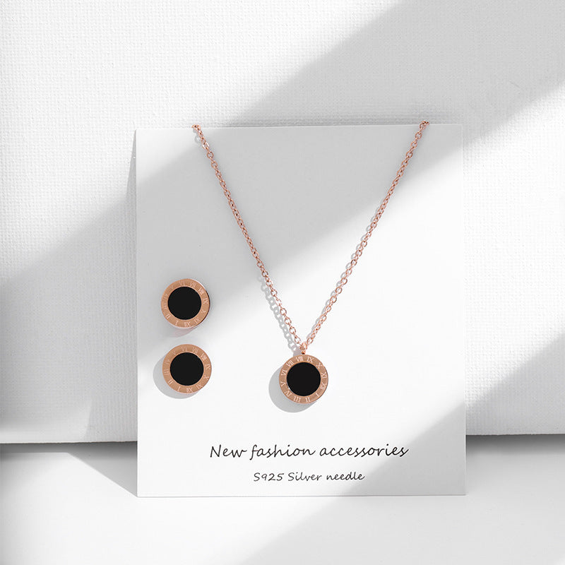 Rose gold titanium steel high-end necklace