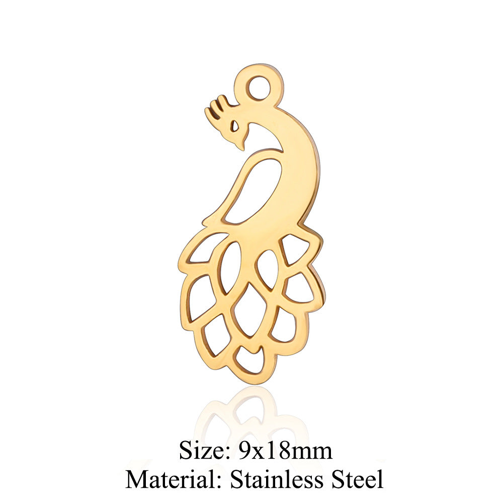 5 pcs/titanium steel pendant pigeon owl dolphin