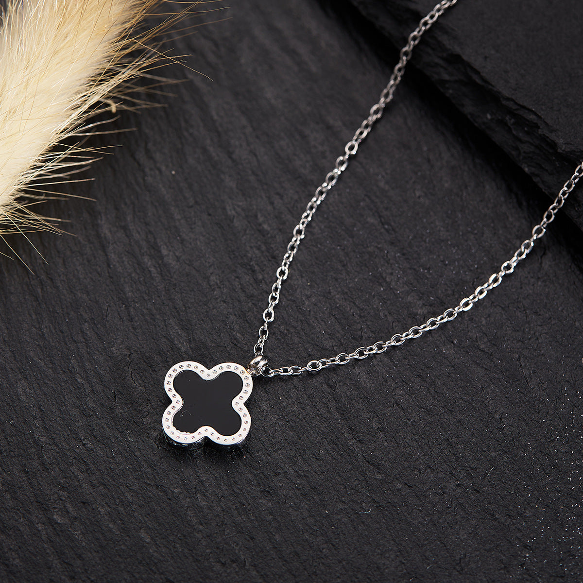 Silver Titanium Steel Necklace Strip