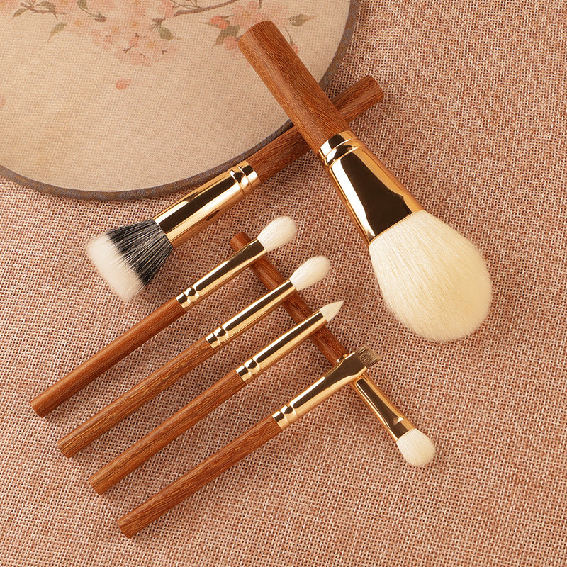 Golden Star Sandalwood 7-Piece Animal Hair Brush Set