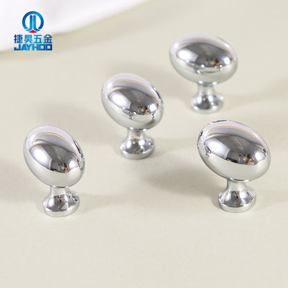 Silver oval door handle