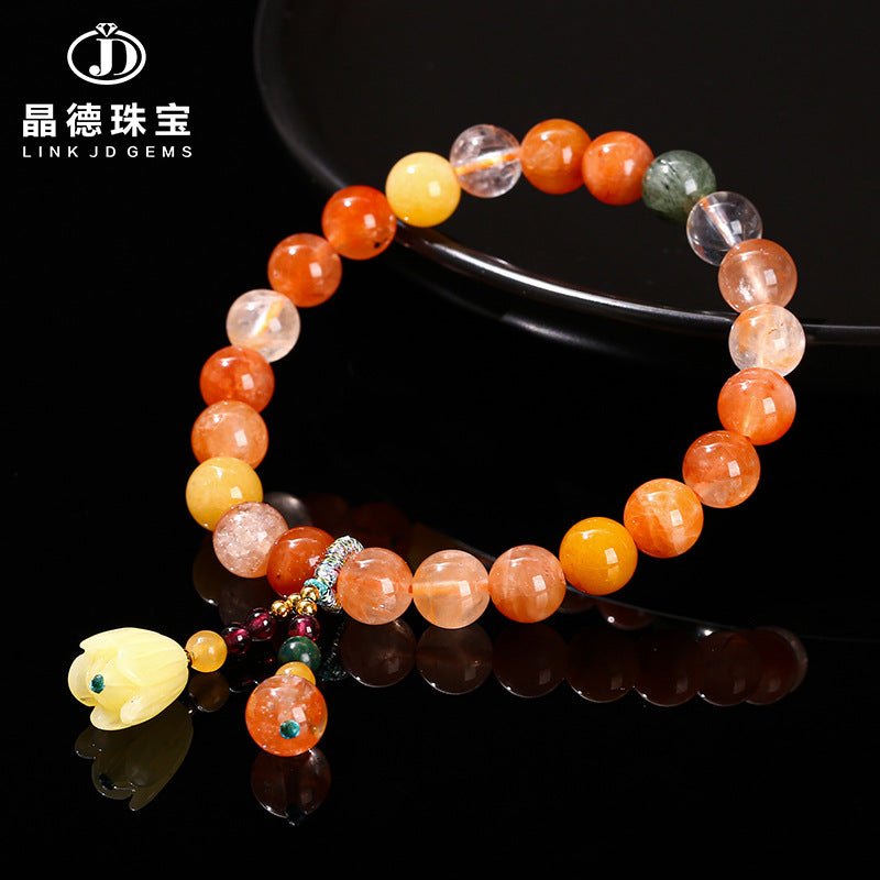 Pulsera de cuentas de cristal Fulushou natural 5A 