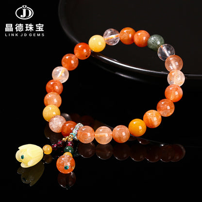 Pulsera de cuentas de cristal Fulushou natural 5A 