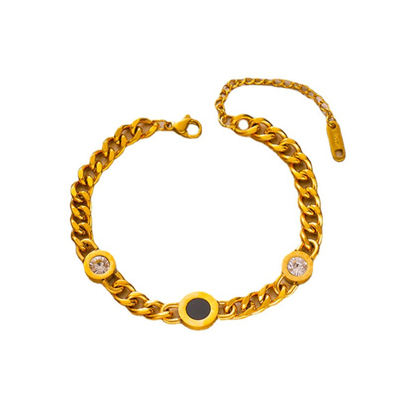 Trendy Chunky Titanium Steel Necklace, Non-Fading Shell Design