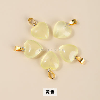 16Mm magic color glazed love-shaped glass pendant