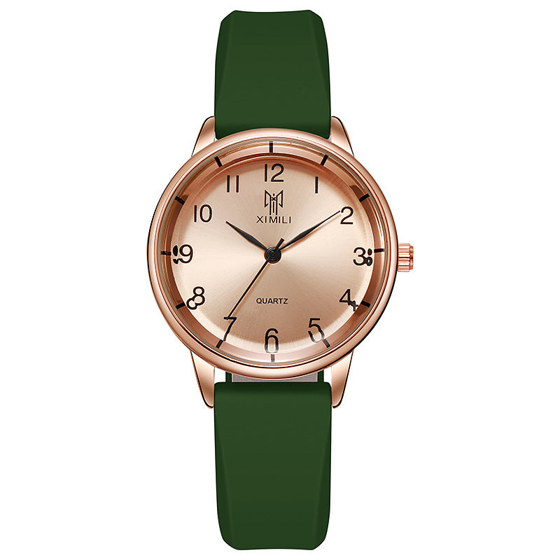 Reloj de cuarzo con correa de silicona, unisex, minimalista, de moda 