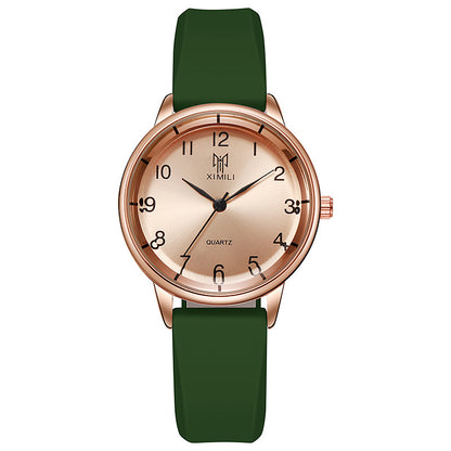 Reloj de cuarzo con correa de silicona, unisex, minimalista, de moda 