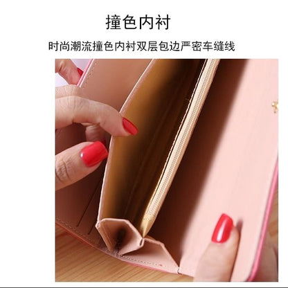 Buckle diamond crown multi-card wallet