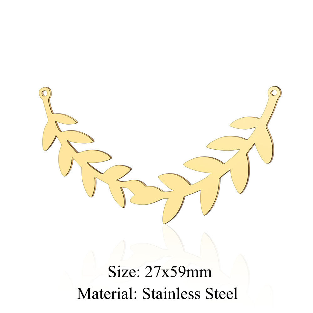 5 pcs/bag leaf flower titanium steel pendant four-leaf clover