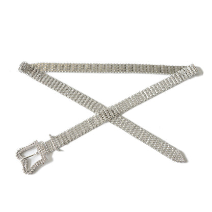 Full Diamond Plantain Buckle Rhinestone Belt