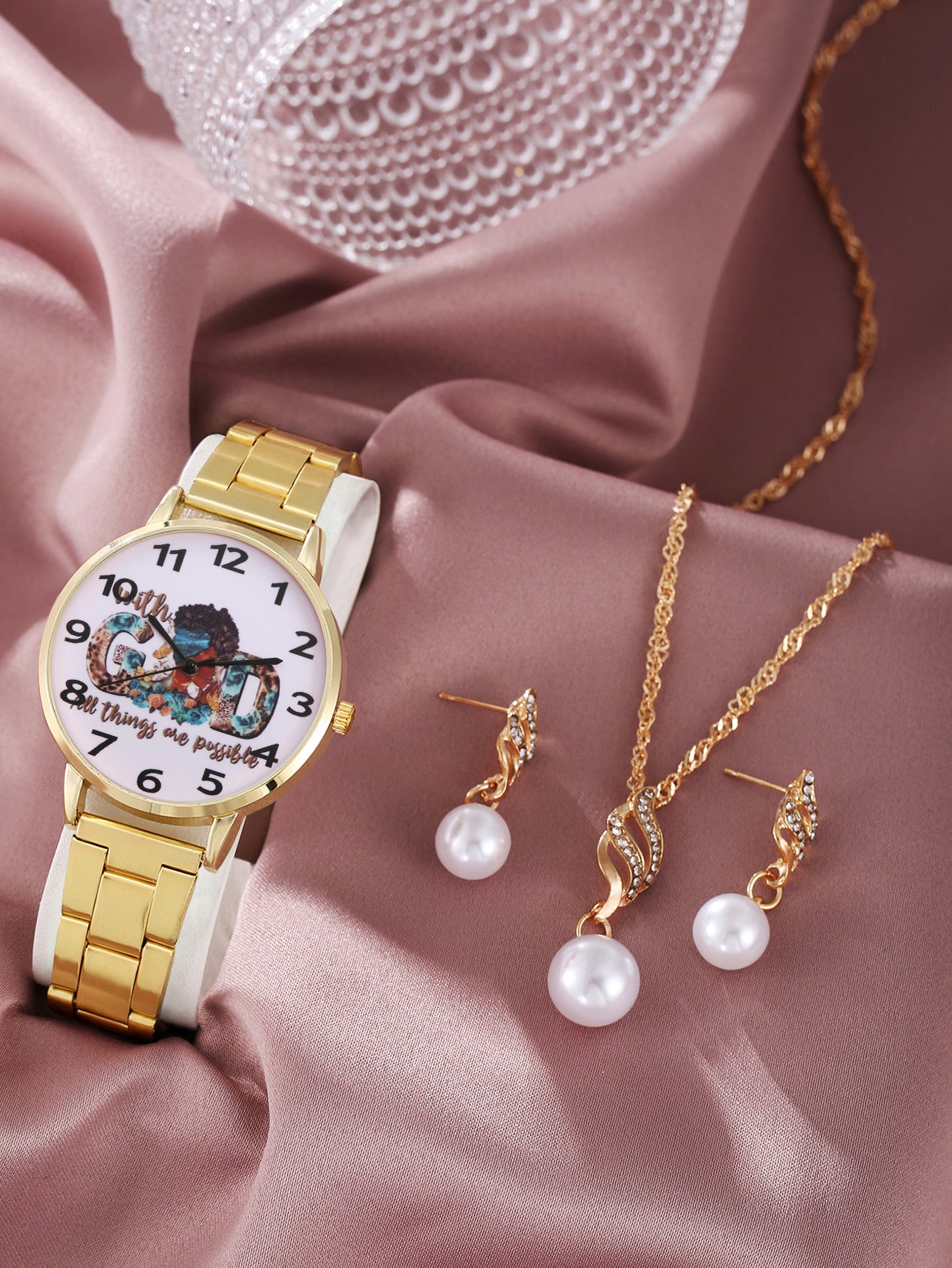 Necklace Steel Strap Quartz Watch Rose Bracelet