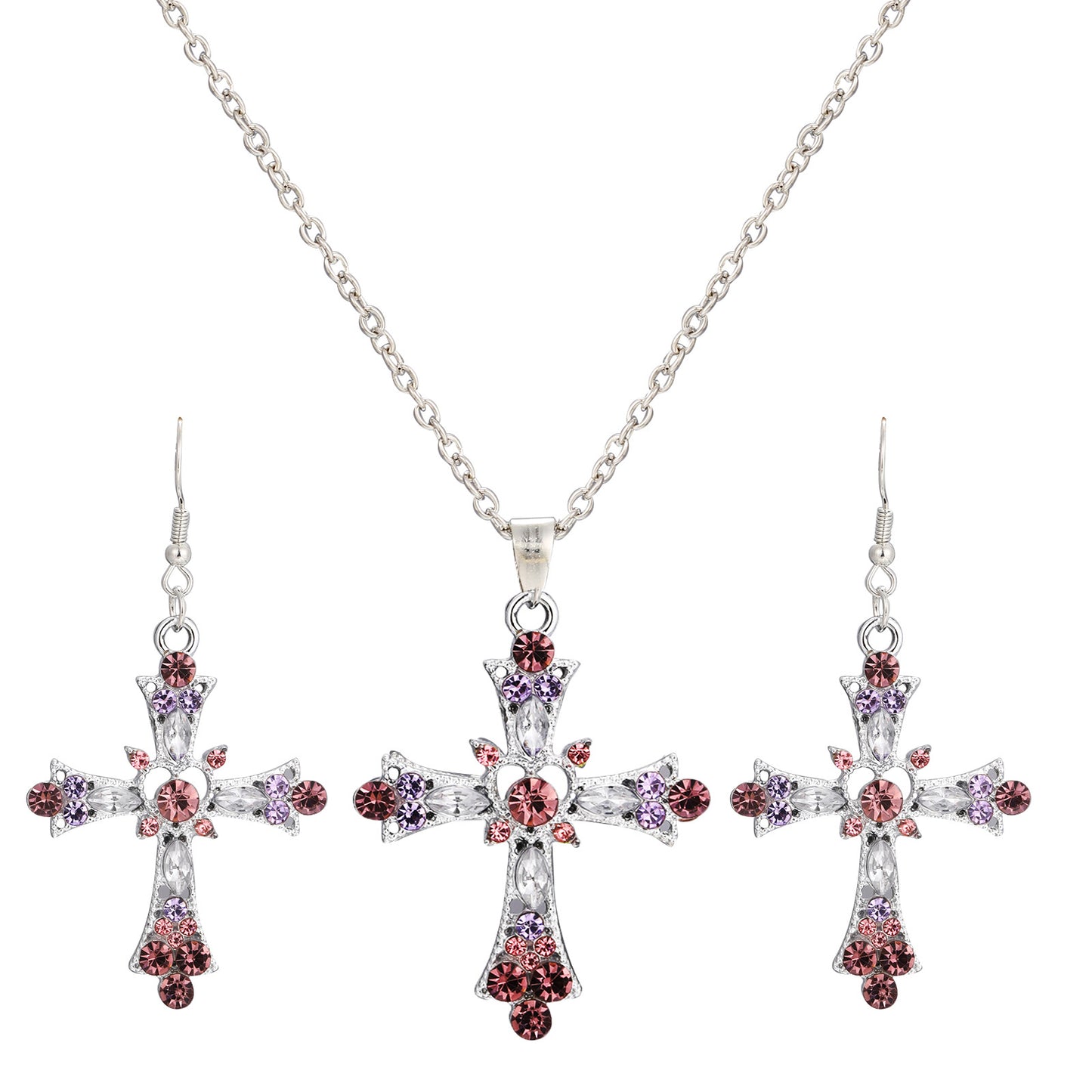 Cross Pendant Necklace Set