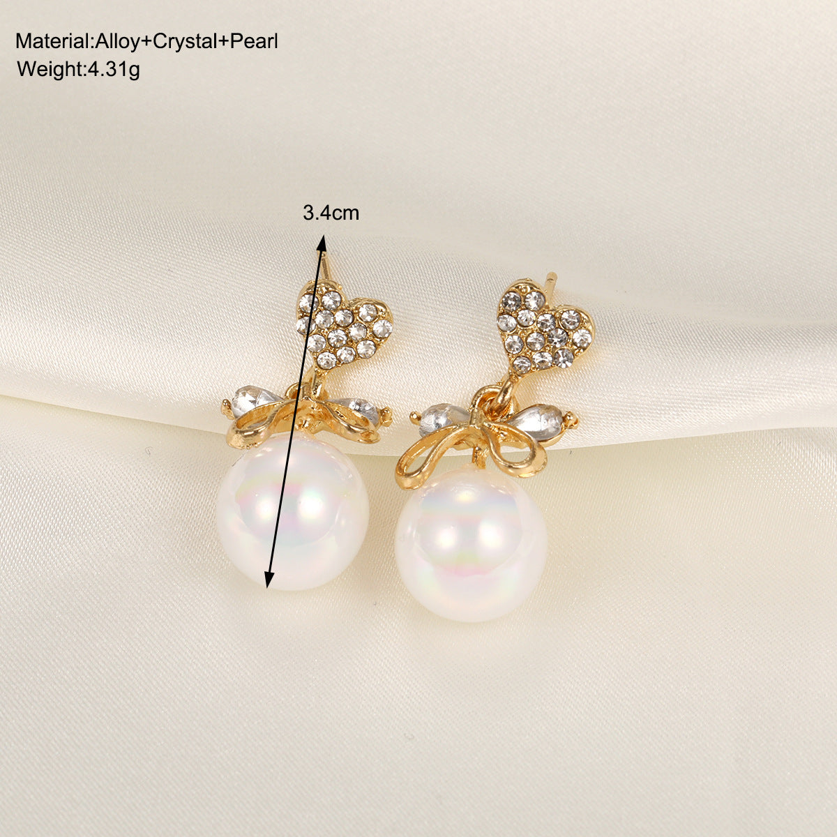 Pearl Bow C-Hoop Earrings