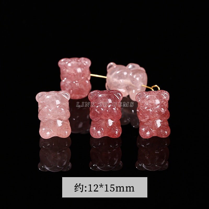 Gray Moonlight Pixiu Red Strawberry Crystal Pendant